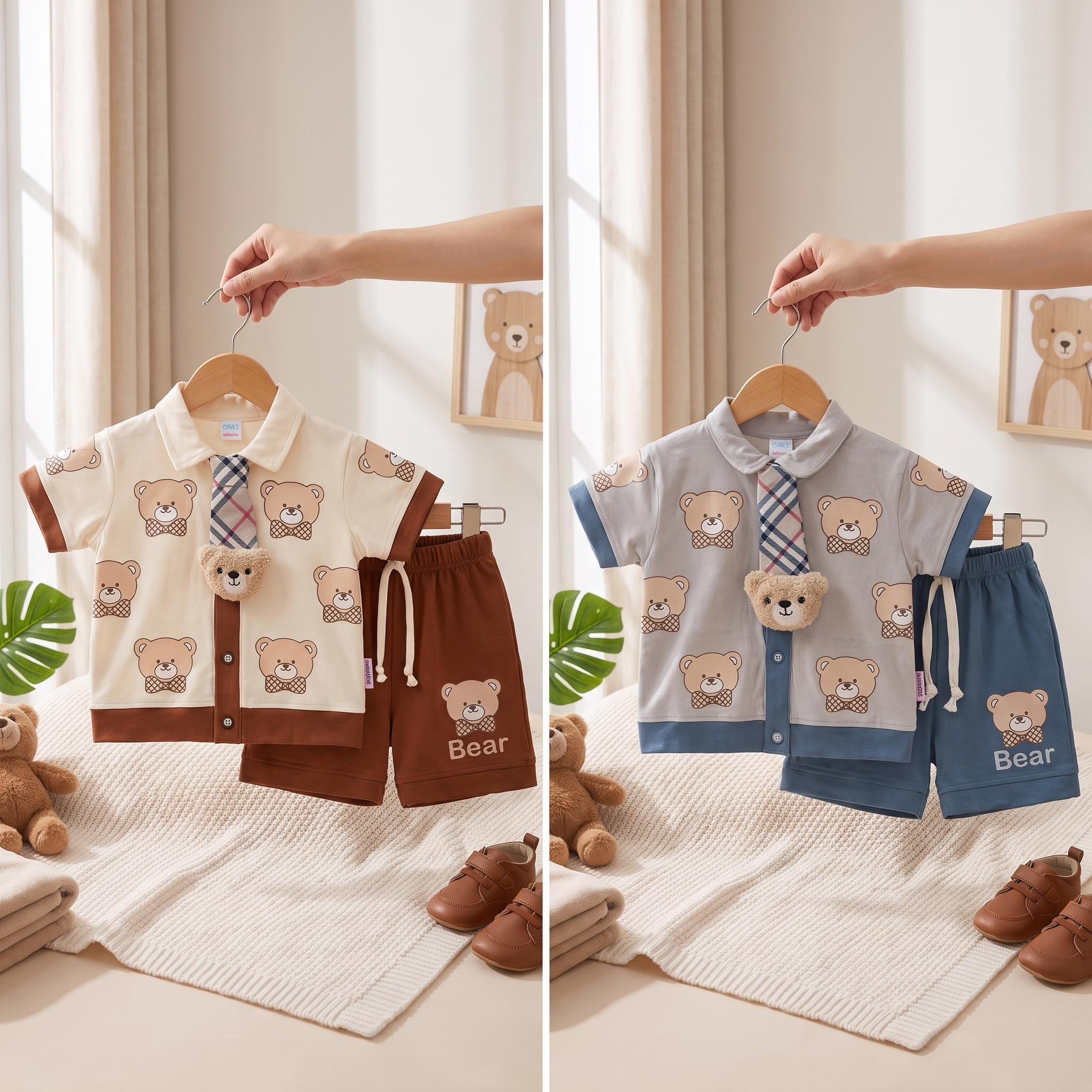 Teddy Tie Newborn Set