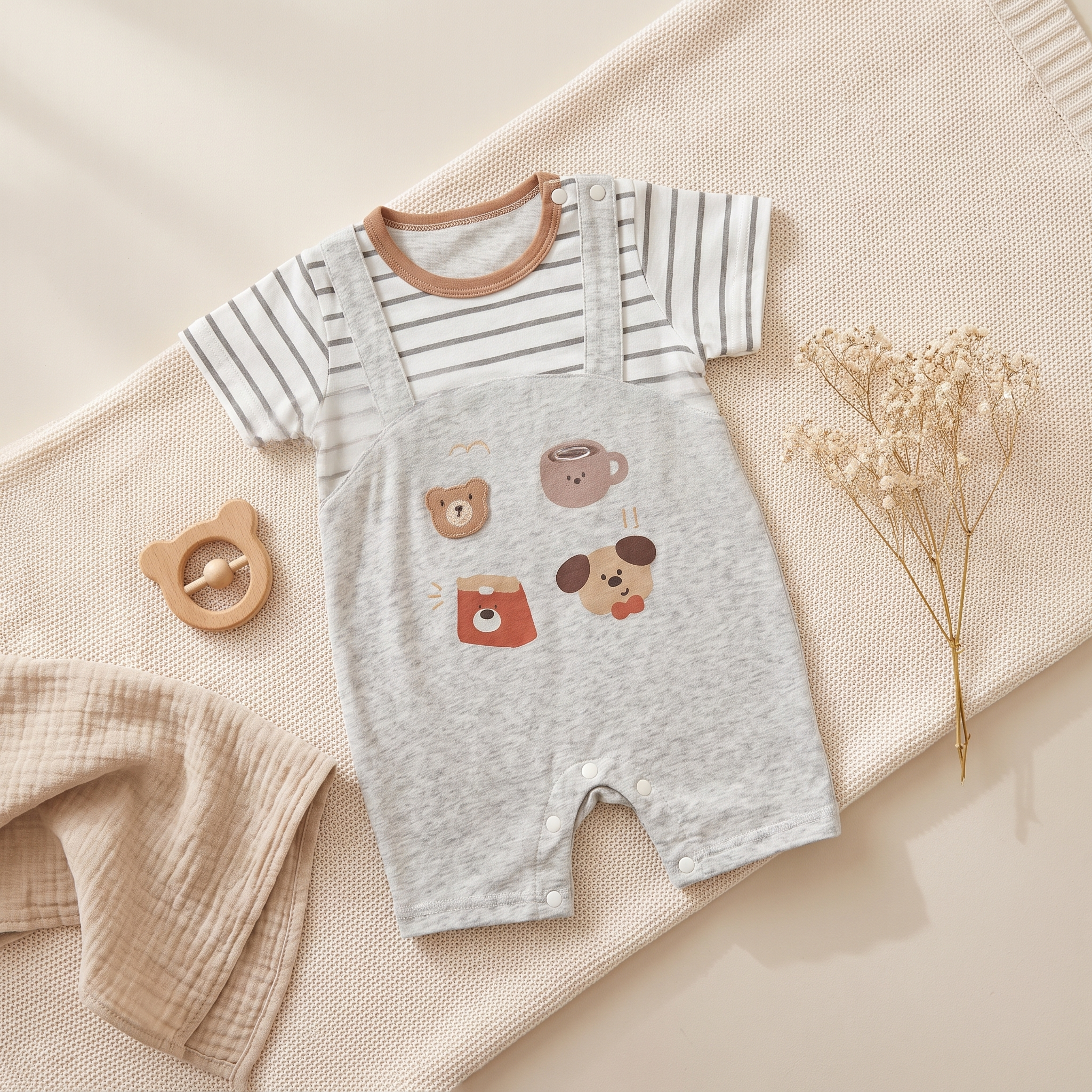 Bear Friends Summer Baby Romper