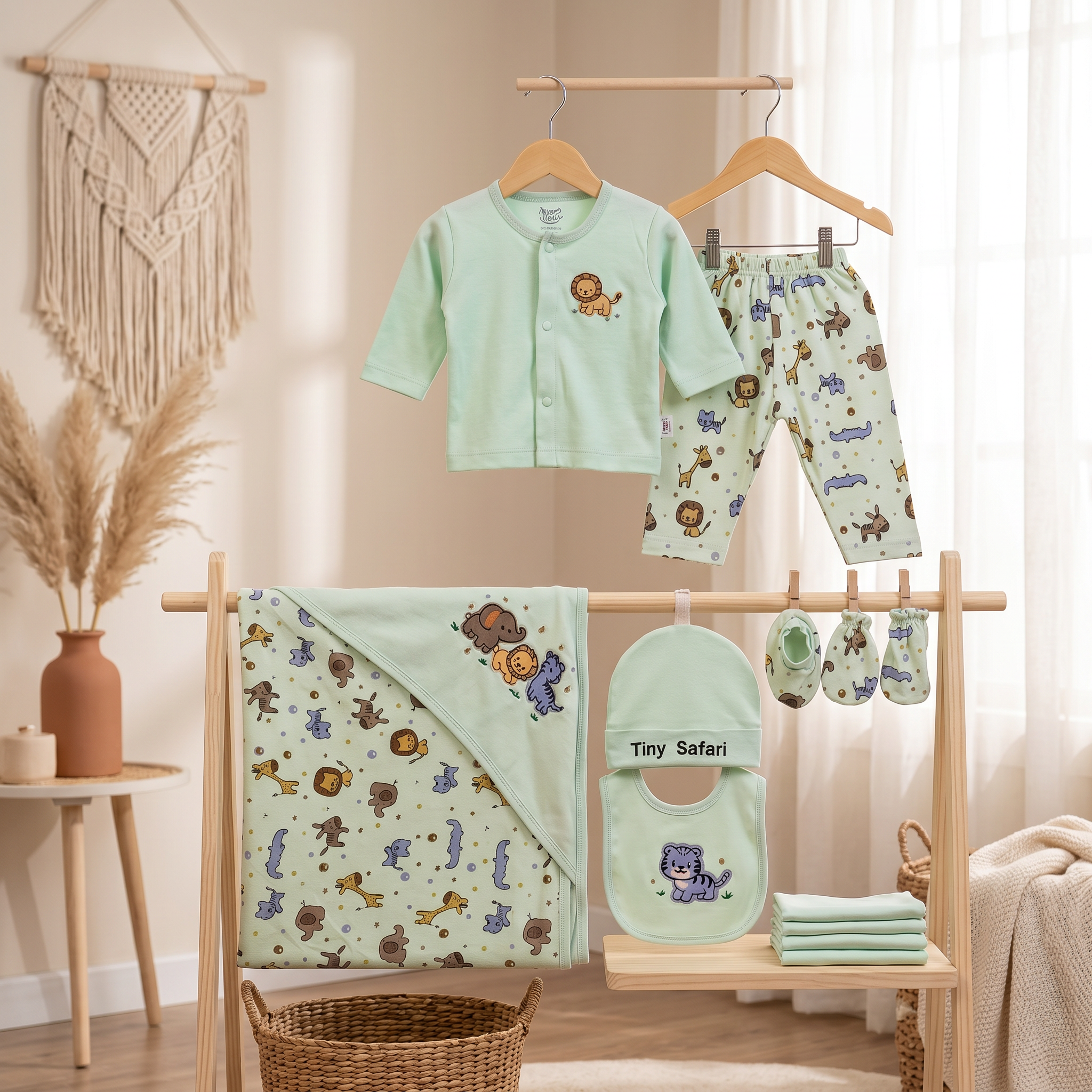 Tiny Safari 8-Piece Newborn Gift Set