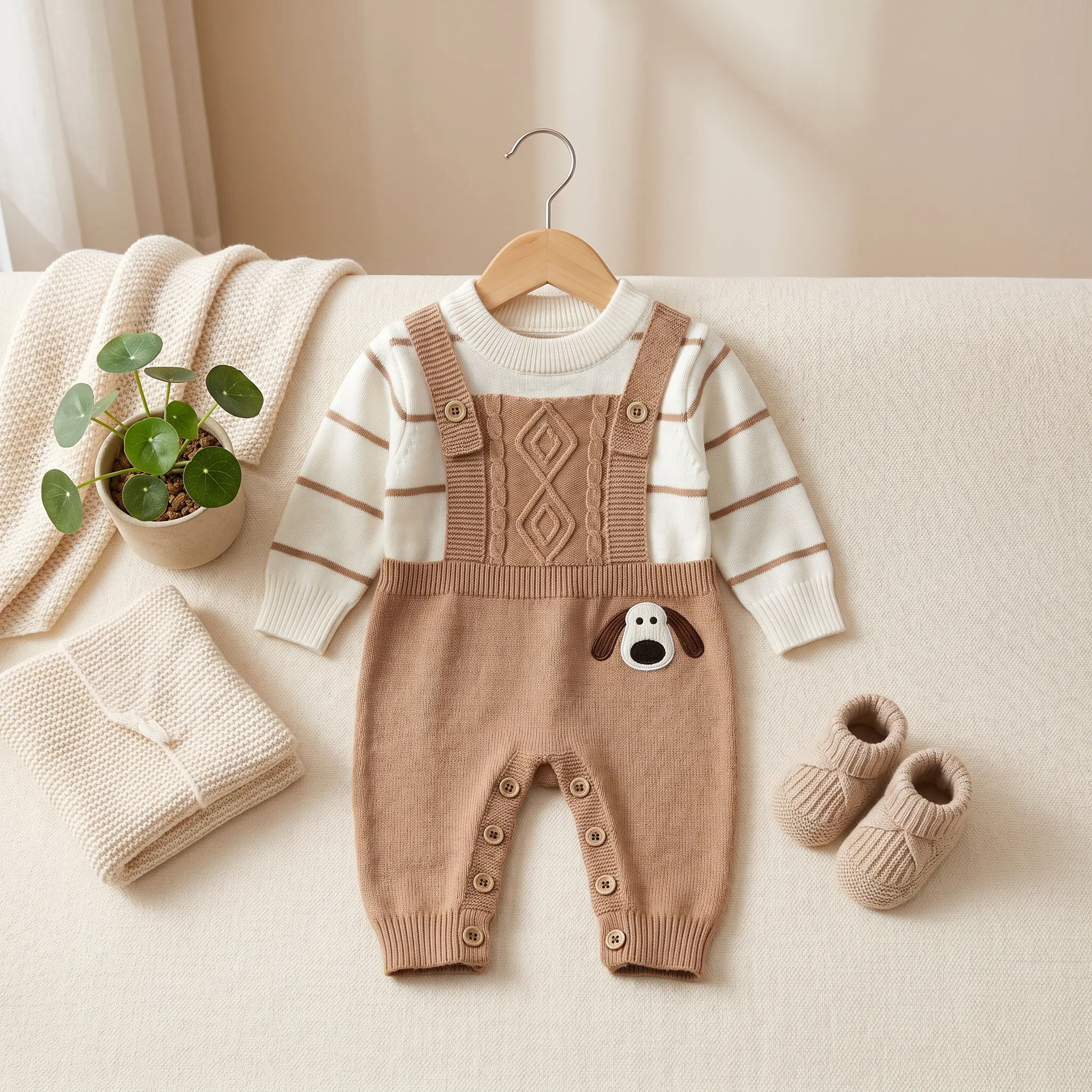 Puppy Knit Romper