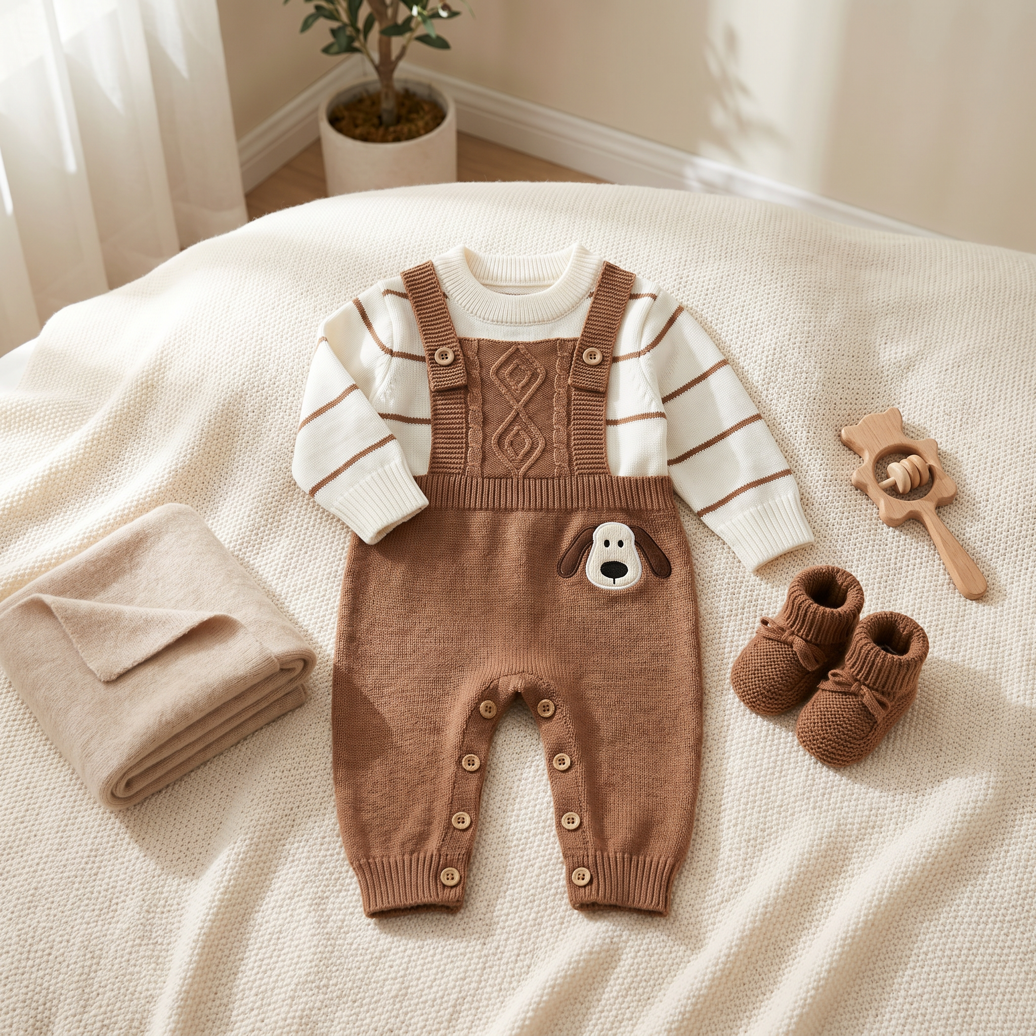 Puppy Knit Romper
