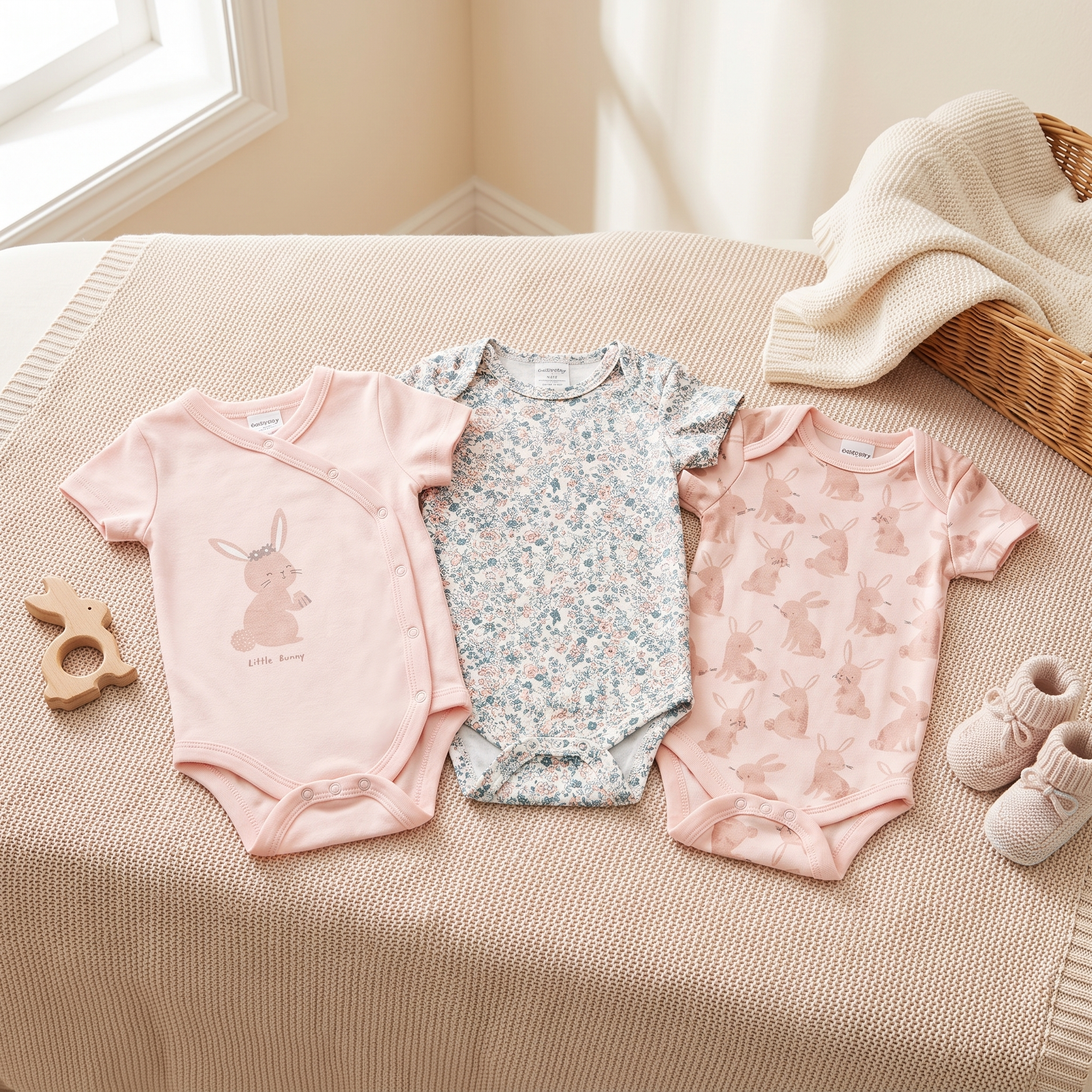3PCS Baby Bodysuit Set