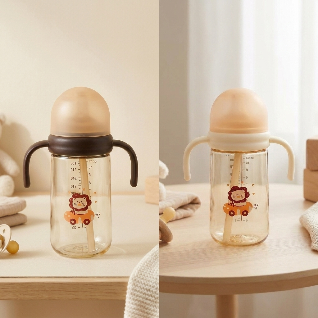 Lion Baby Straw Bottle 330ml