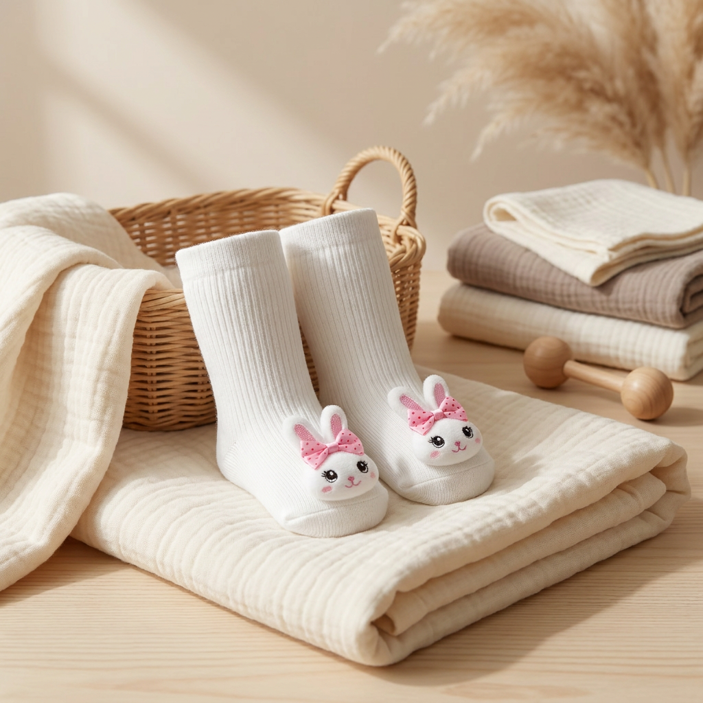 Sweet Bunny Bow Baby Knee High Socks