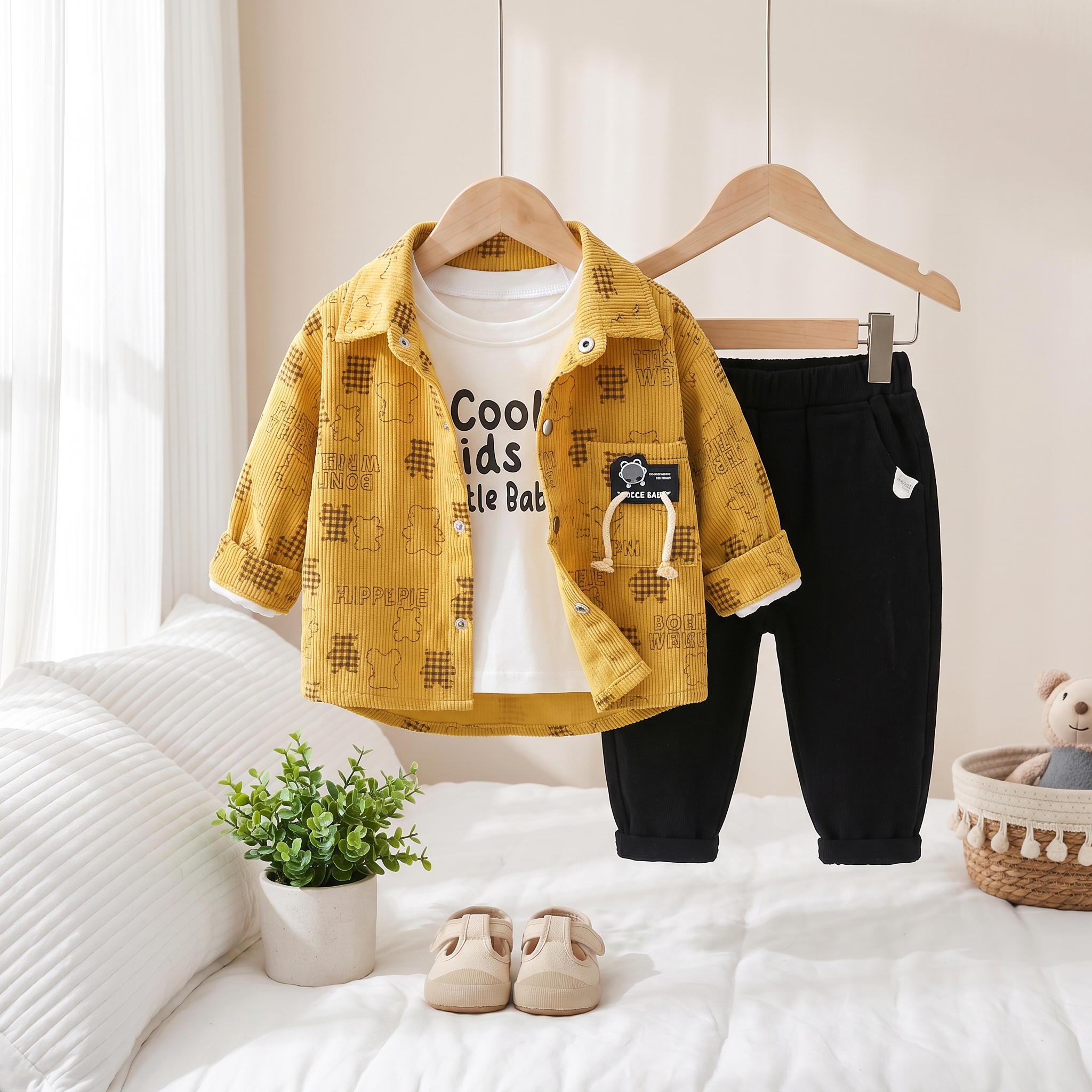 Cool Kids 3-Piece Boys Casual Outfit Set – Mustard