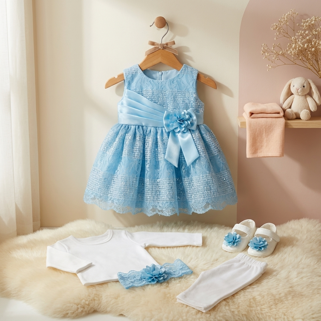 5 PC Baby Frock Set (GIFT BOX)