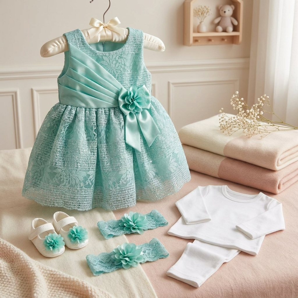 5 PC Baby Frock Set (GIFT BOX)