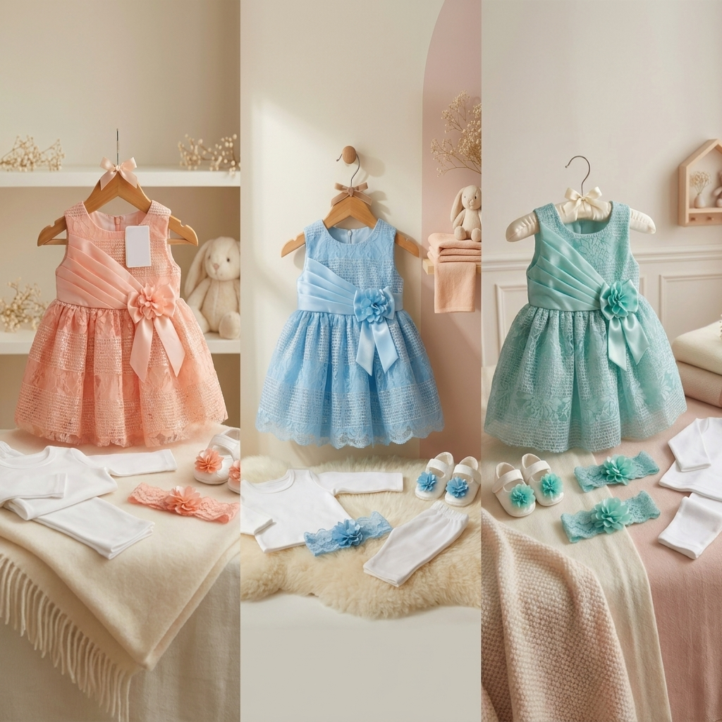 5 PC Baby Frock Set (GIFT BOX)
