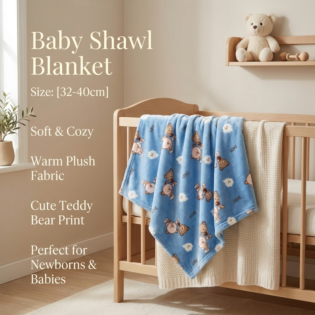 Teddy Baby Shawl Blanket