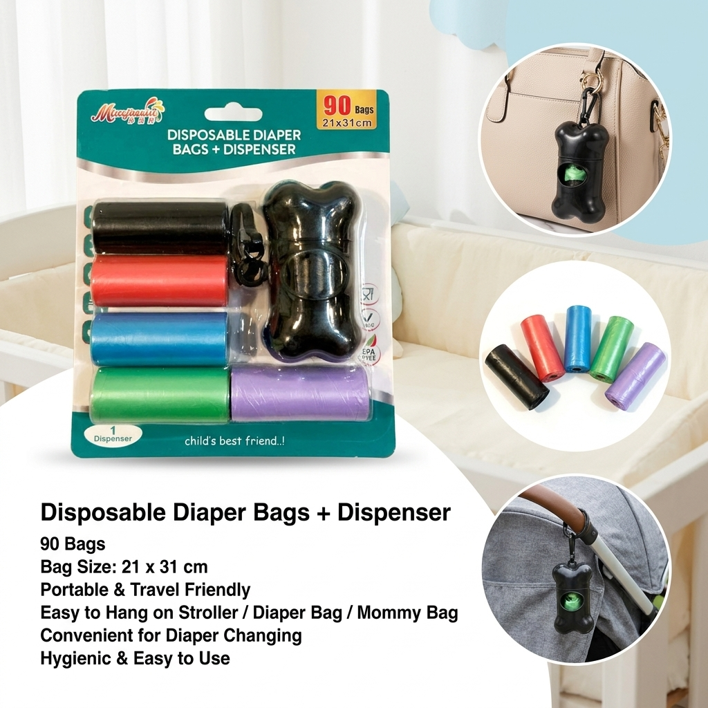 Diaper Bags with Dispenser - 90PCS