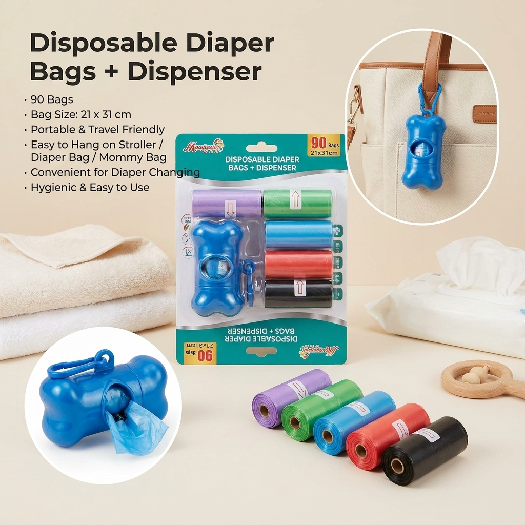 Diaper Bags with Dispenser - 90PCS