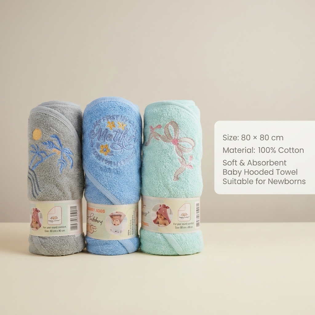 Soft Baby Hooded Bath Towel – Assorted Prints