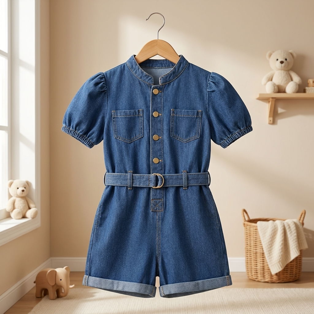 Denim Belt Romper