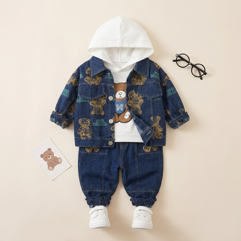 Classic Brown Bear Denim Set