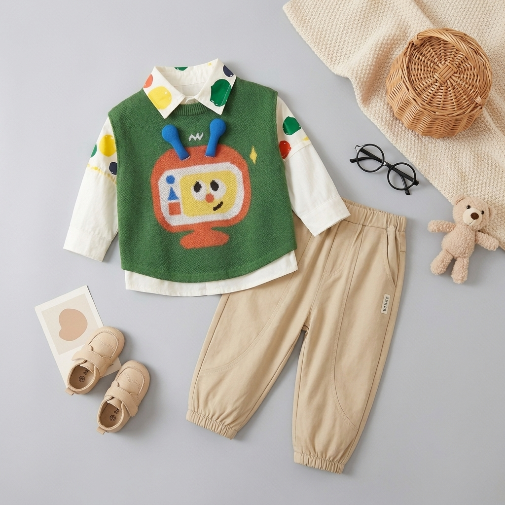 Boys Retro TV 3-Piece Outfit Set