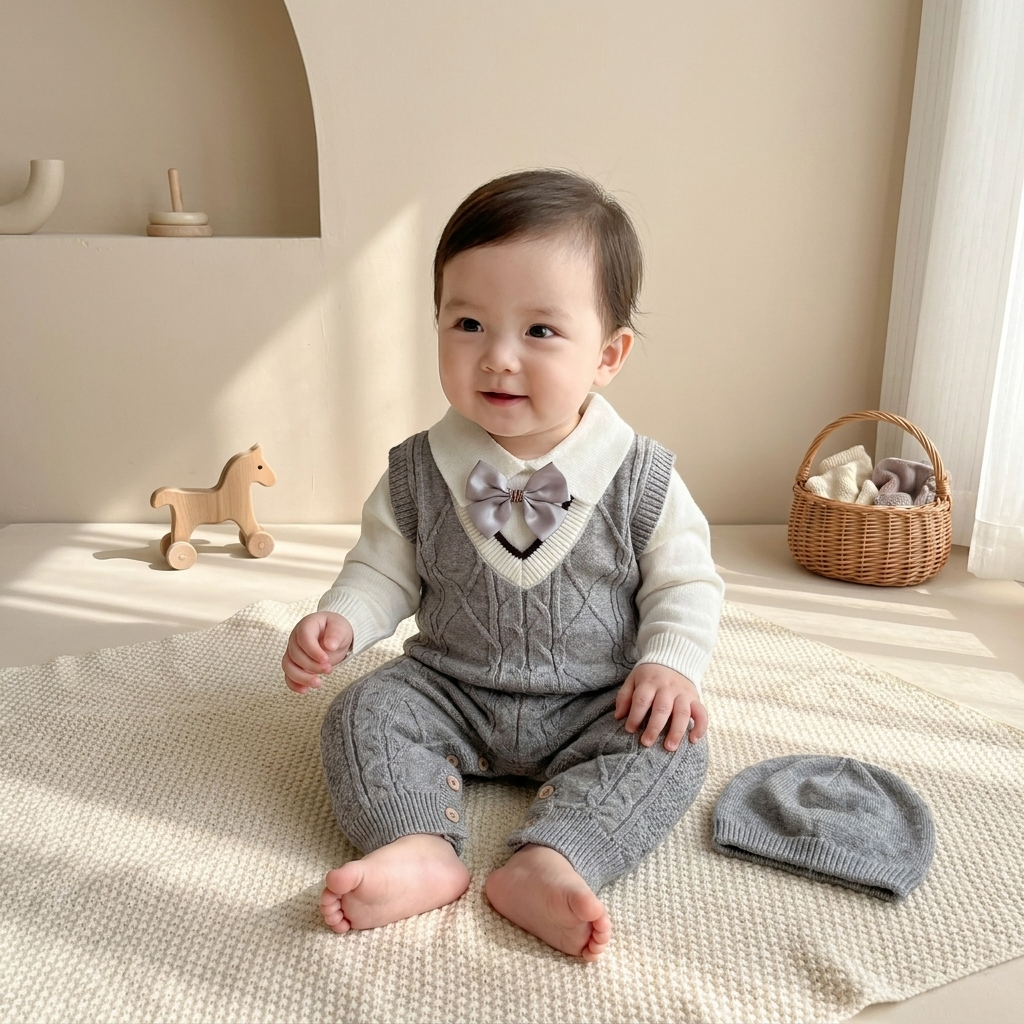 Gentleman Knit Romper