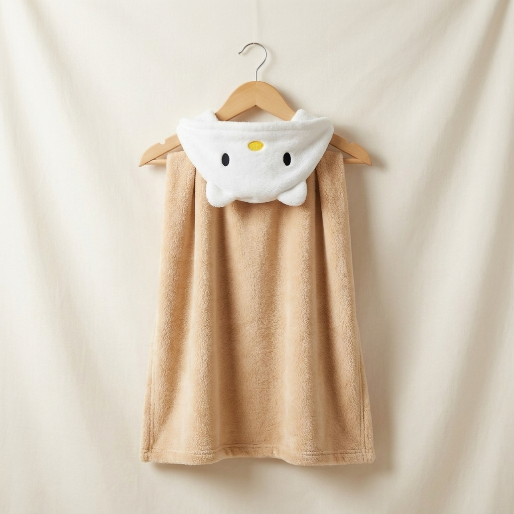 Hello Kitty Hooded Baby Blanket – Ultra Soft Plush Blanket (Beige)