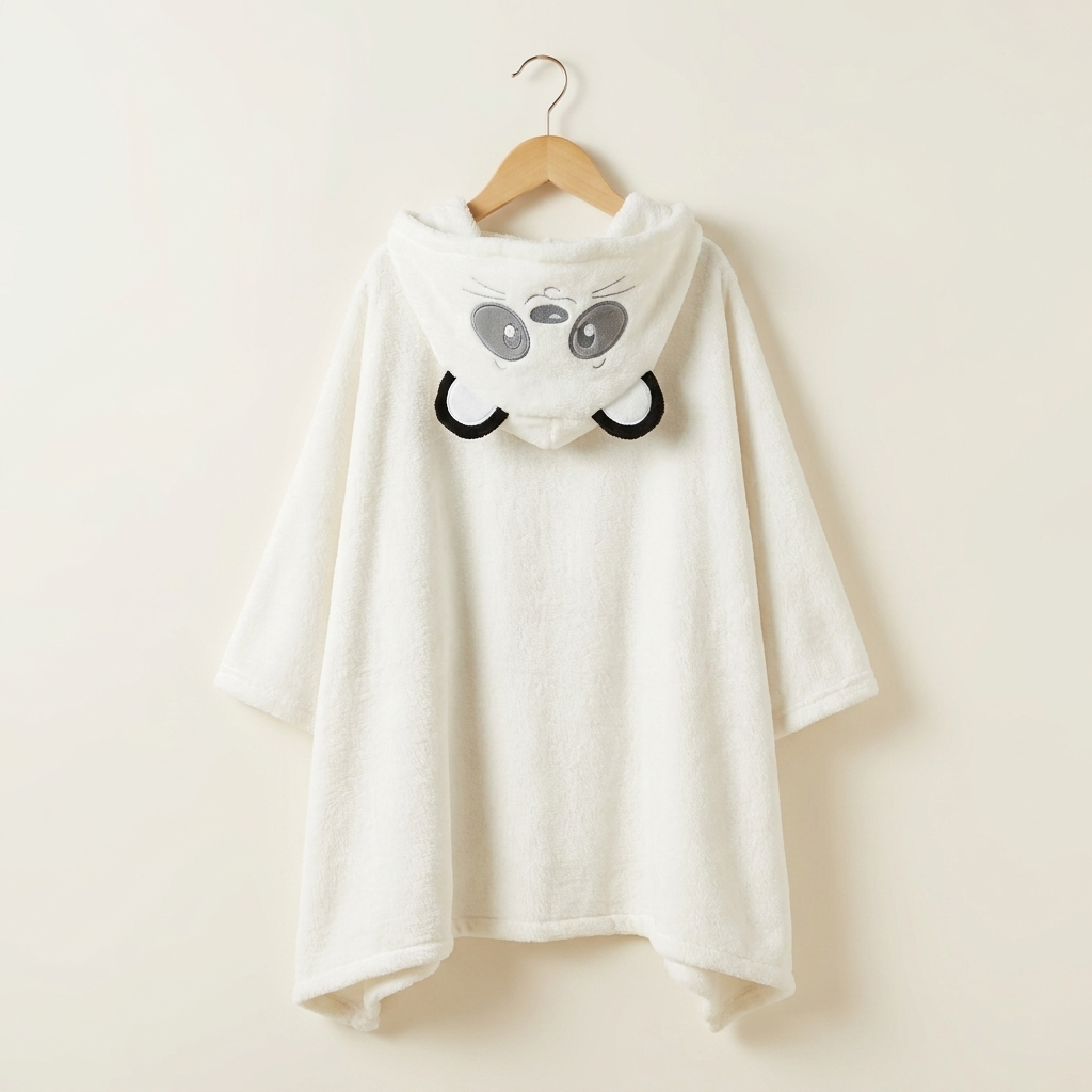Panda Hooded Baby Blanket – Ultra Soft Plush Blanket (White)