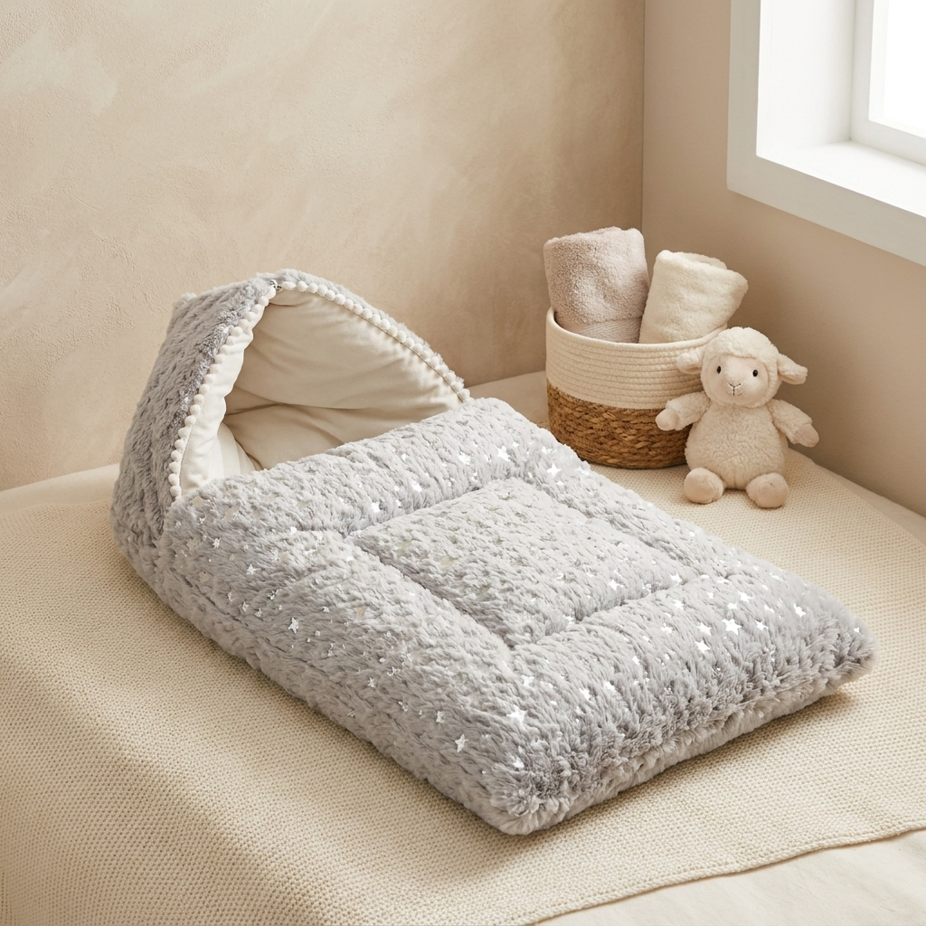 3-in-1 Plush Baby Carry Nest & Sleeping Bag Set