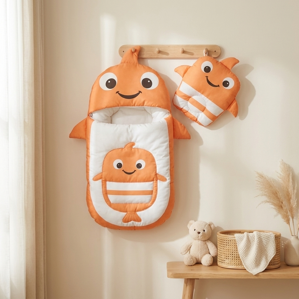 Orange Fish Baby Carry Nest & Sleeping Bag