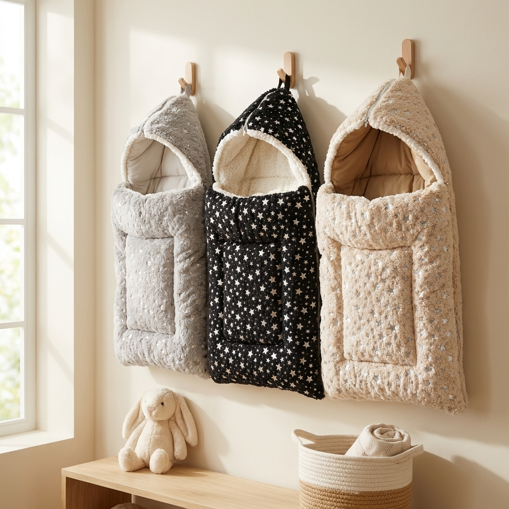 3-in-1 Plush Baby Carry Nest & Sleeping Bag Set