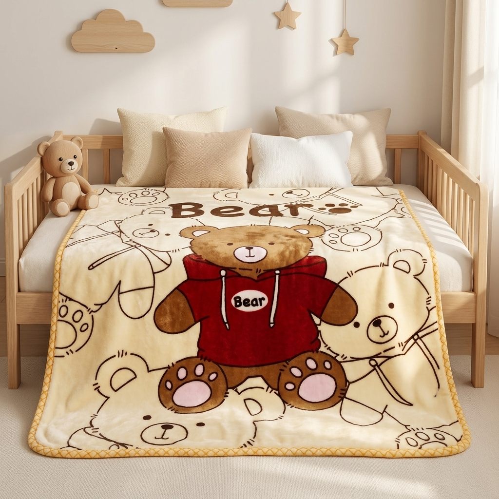 Teddy Bear Plush Baby Blanket – 70 × 100 cm
