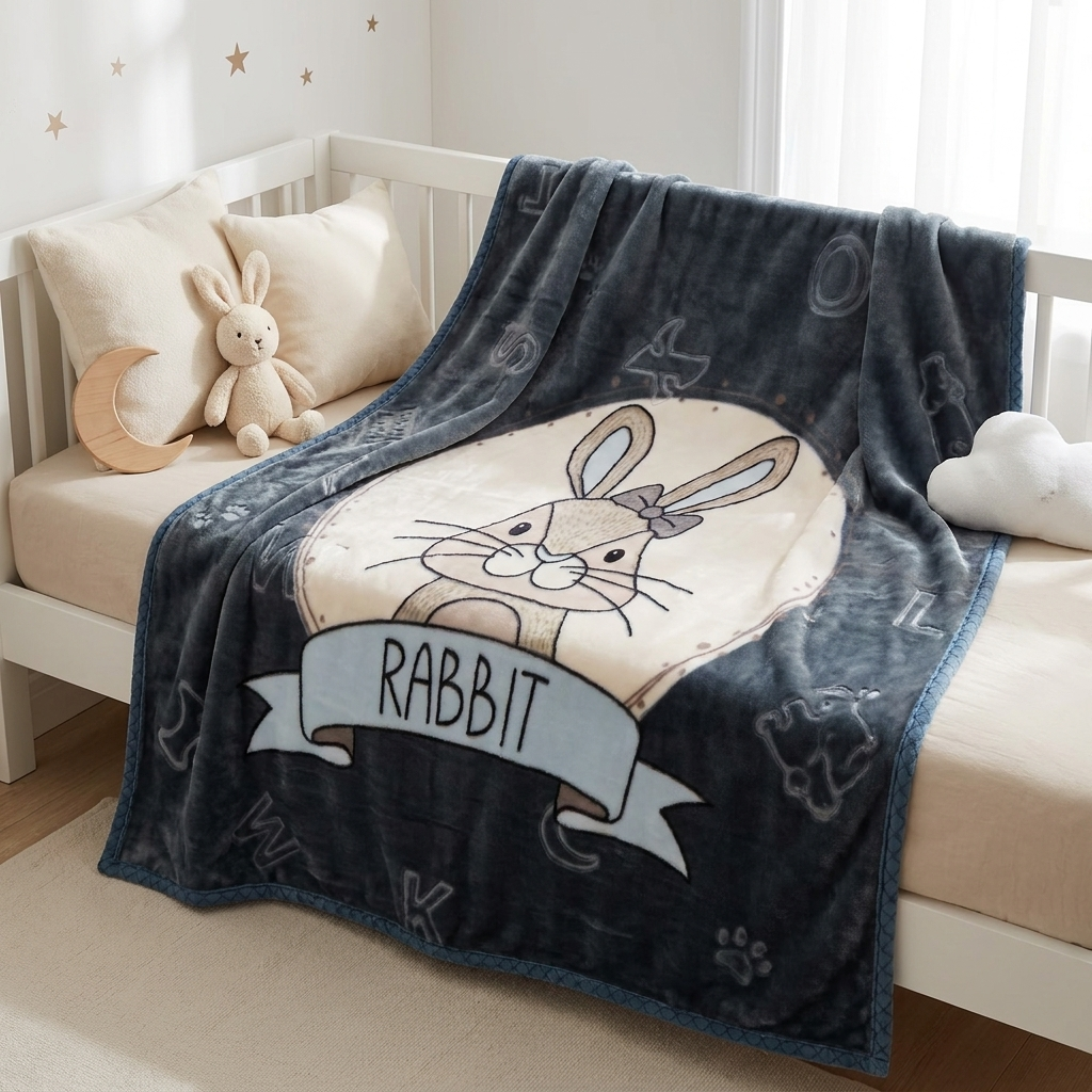 Rabbit Dreams Plush Baby Blanket – 70 × 100 cm
