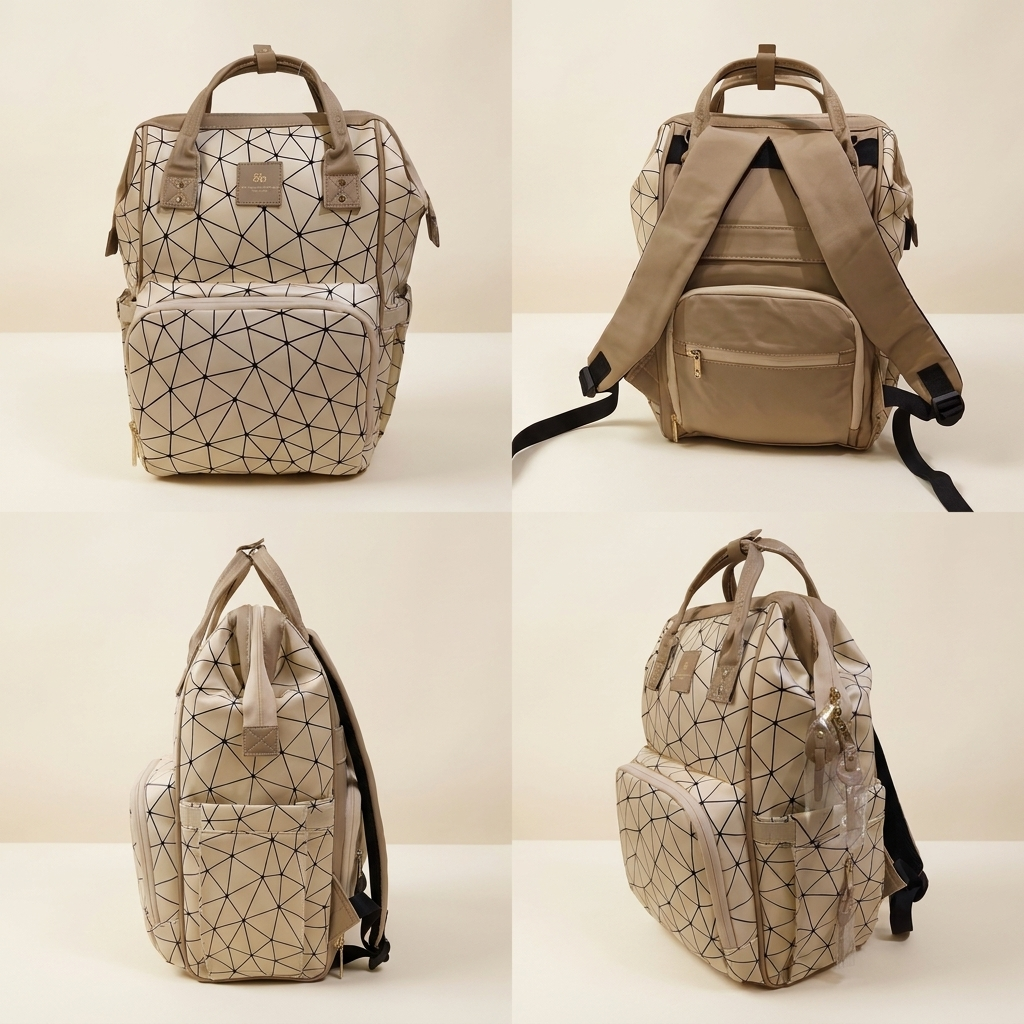 Premium Geometric Waterproof Diaper Backpack