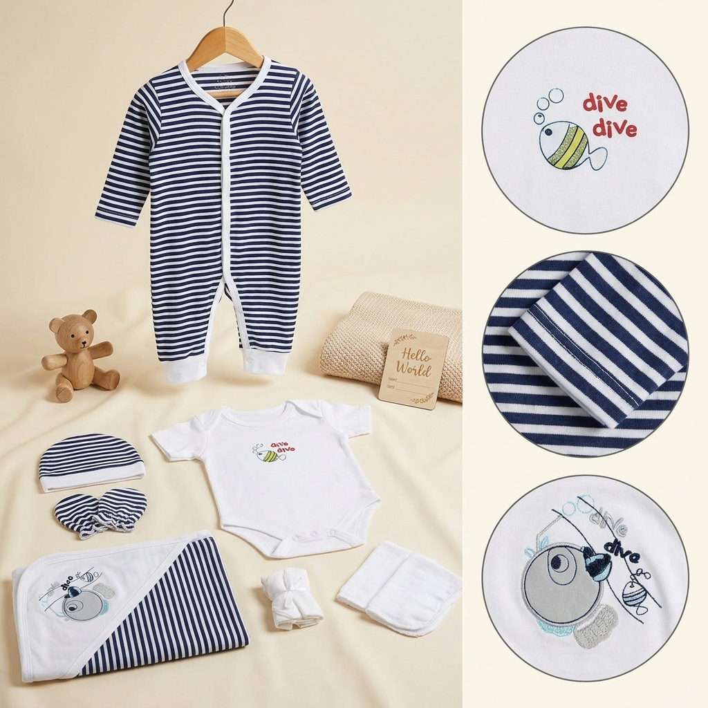 Dive Dive 8-Piece Newborn Baby Gift Set