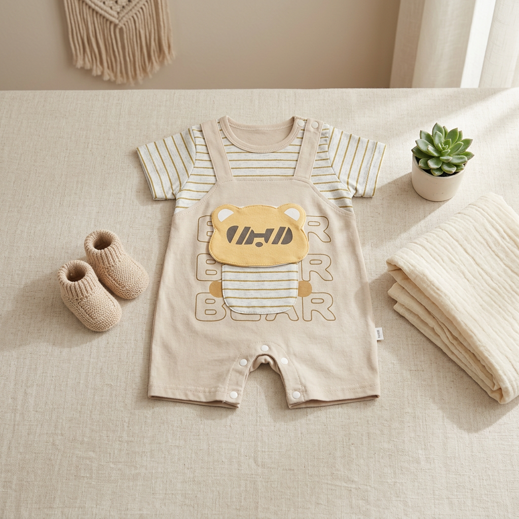 Bear Buddy Baby Romper Set