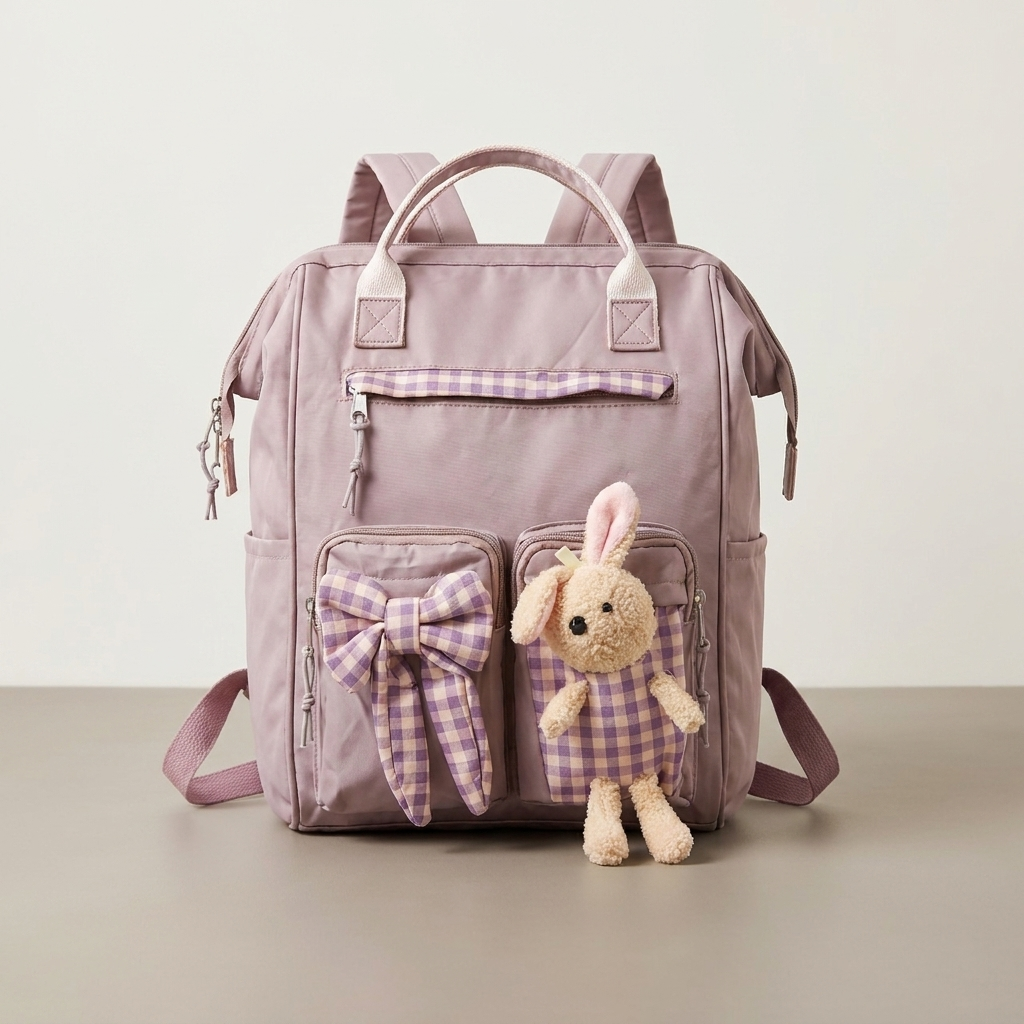 Premium Bunny Diaper Backpack – Lavender