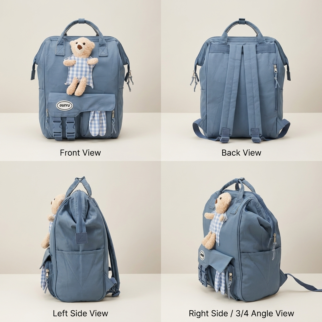 Premium Teddy Diaper Backpack – Blue