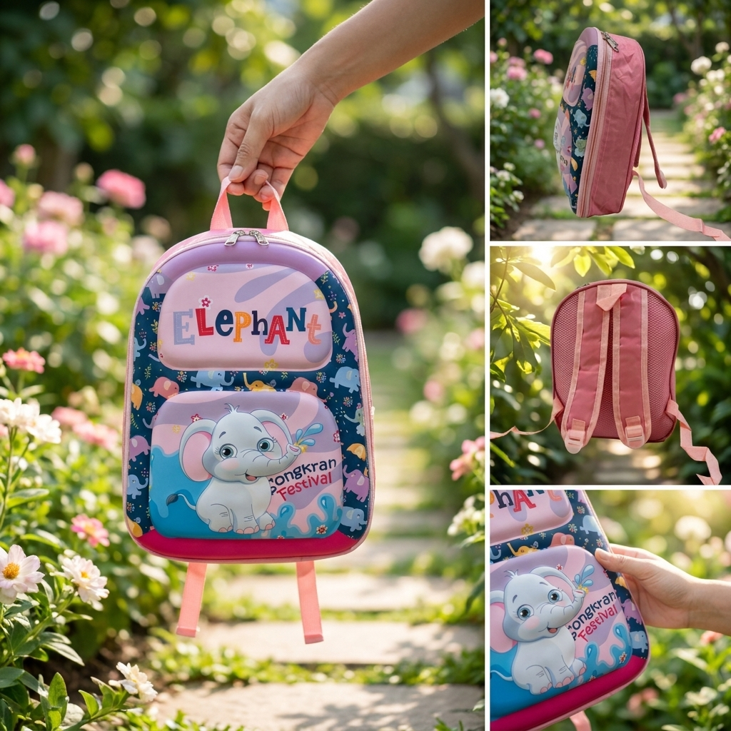 Little Elephant Kids Backpack – Pink