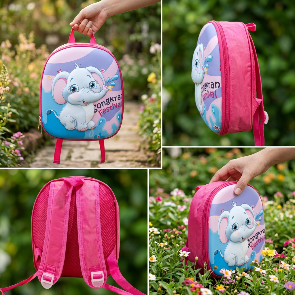 Baby Elephant Kids Backpack – Pink
