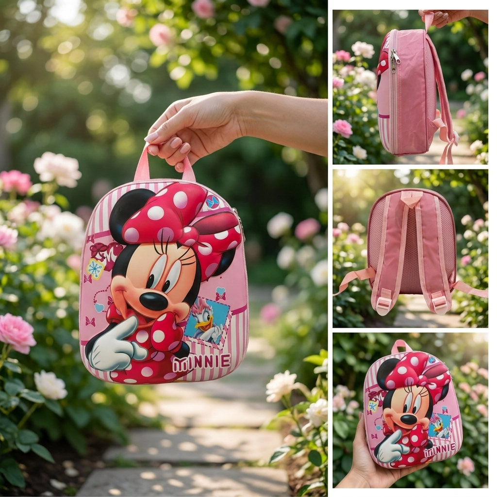 Minnie Bow Kids Backpack – Pink