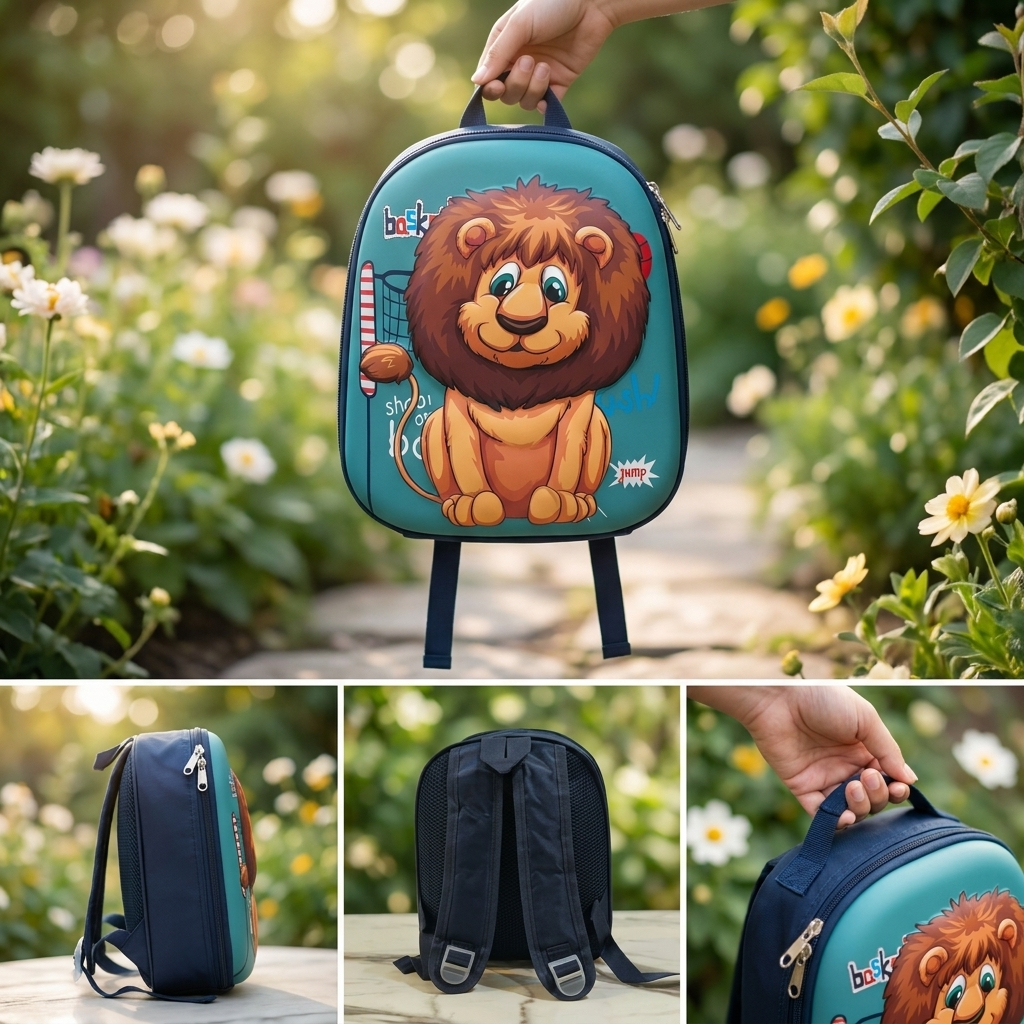 Little Lion Kids Backpack – Teal Blue