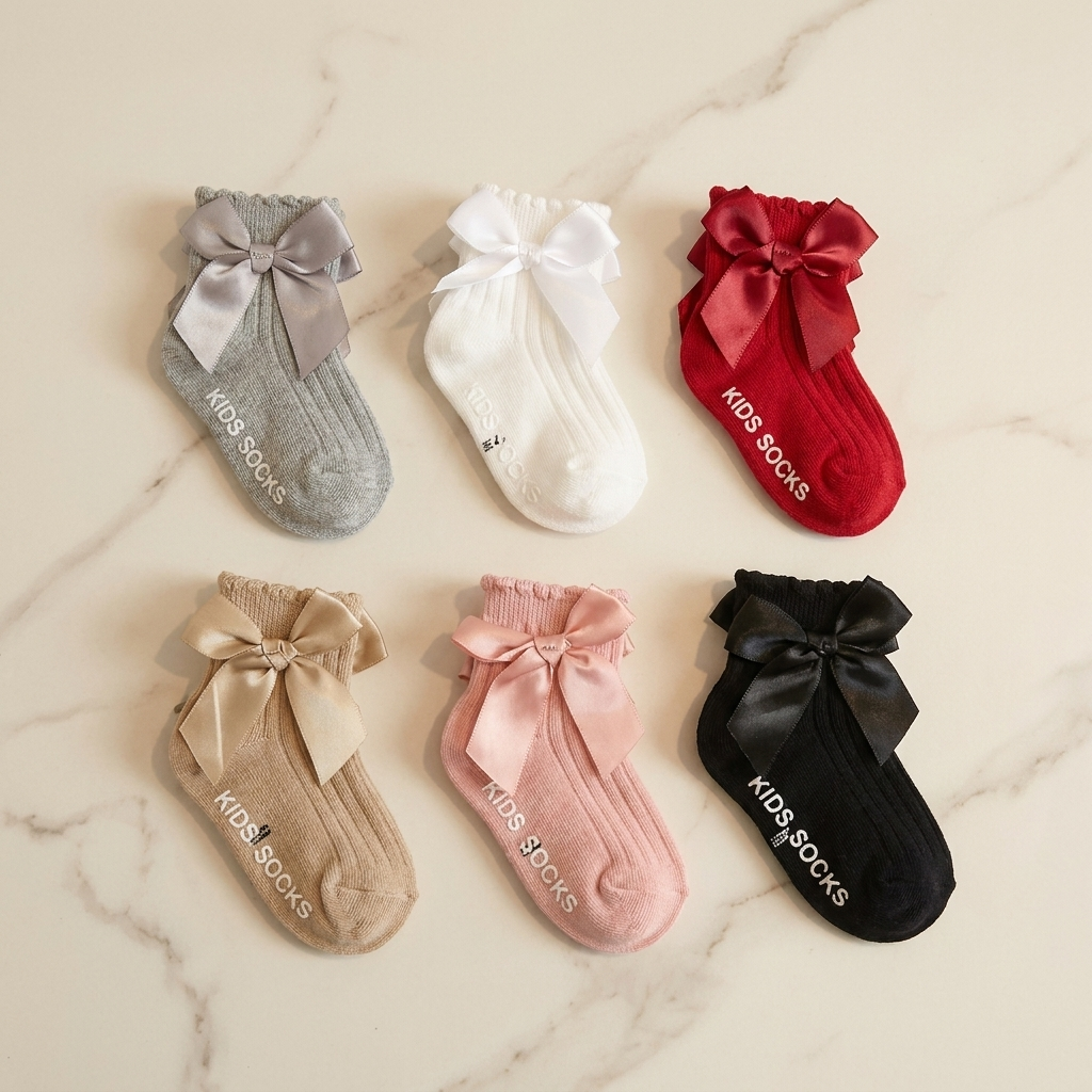 Baby Girls Satin Bow Ankle Socks