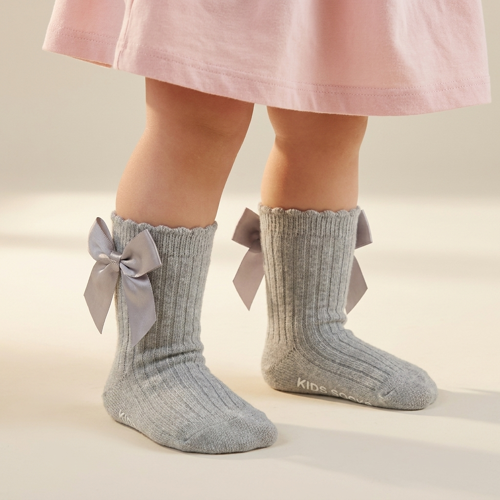 Baby Girls Satin Bow Ankle Socks