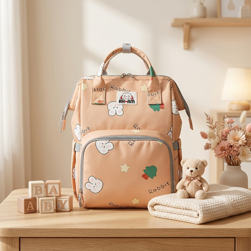 Premium Printed Waterproof Mommy Backpack Diaper Bag