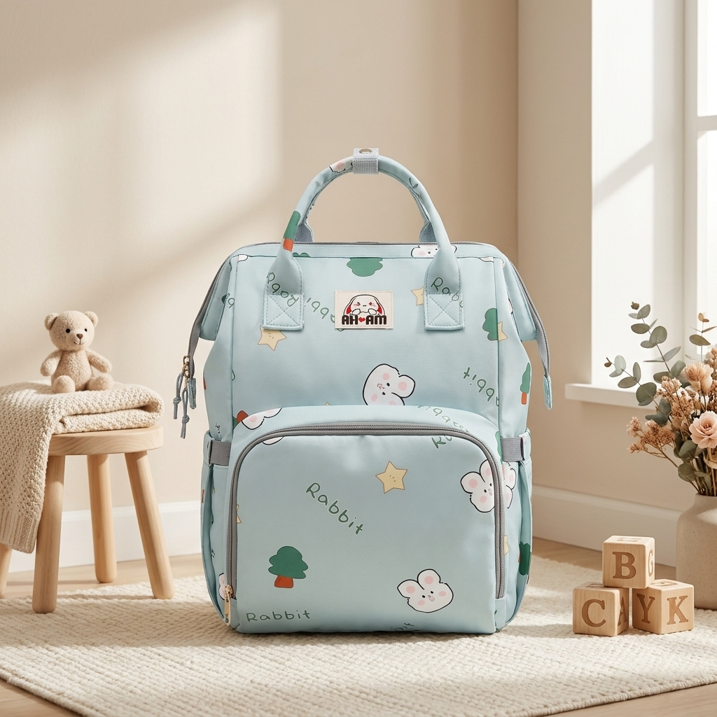 Premium Printed Waterproof Mommy Backpack Diaper Bag