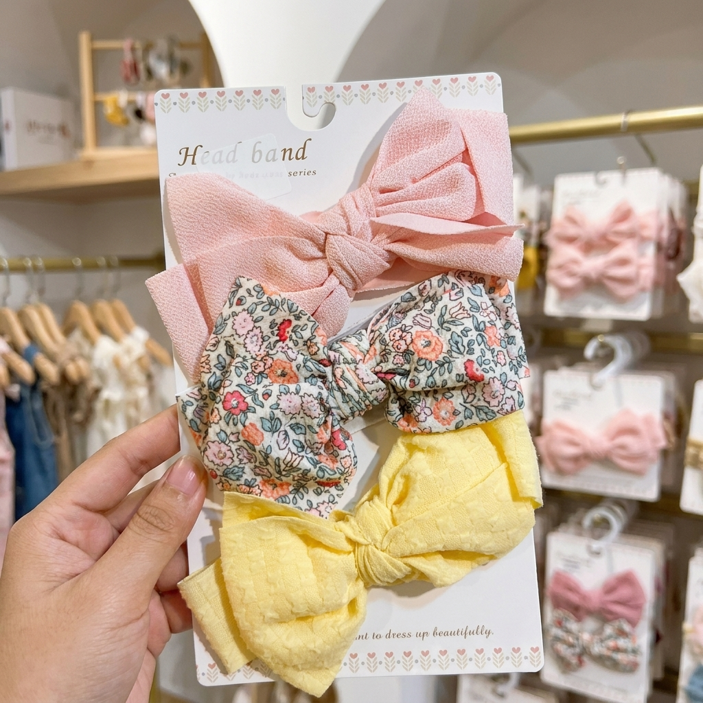 Baby Girls 6-Piece Premium Bow Headband Gift Set