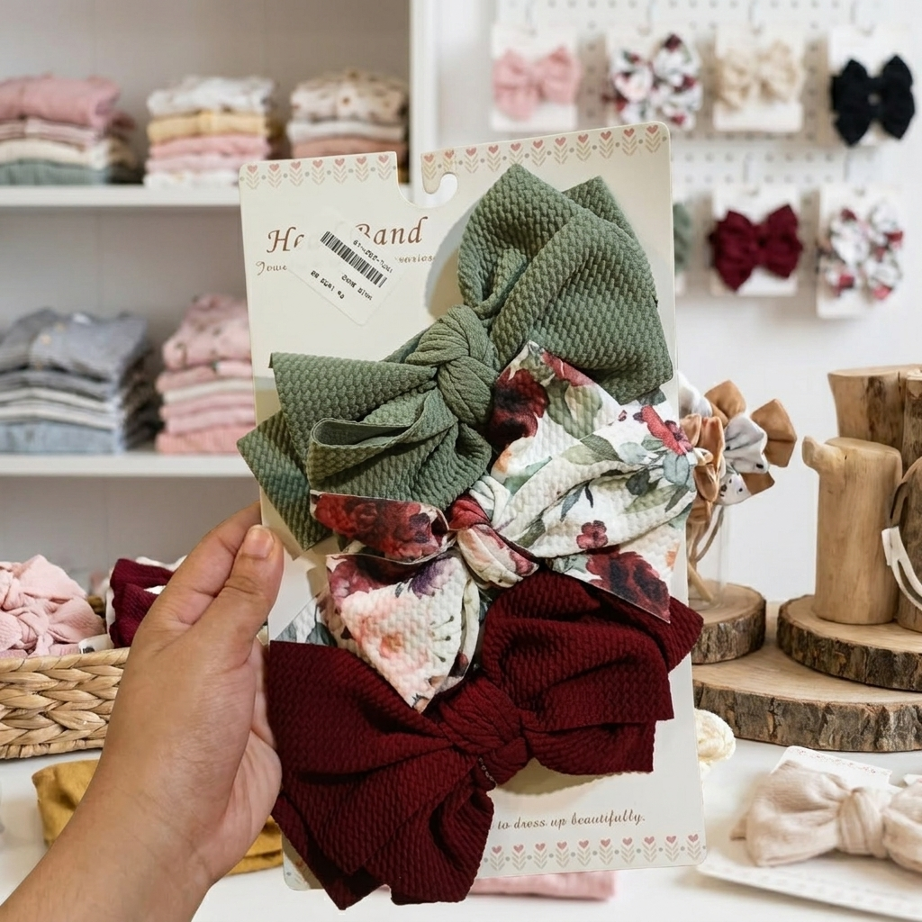 Baby Girls 6-Piece Premium Bow Headband Gift Set