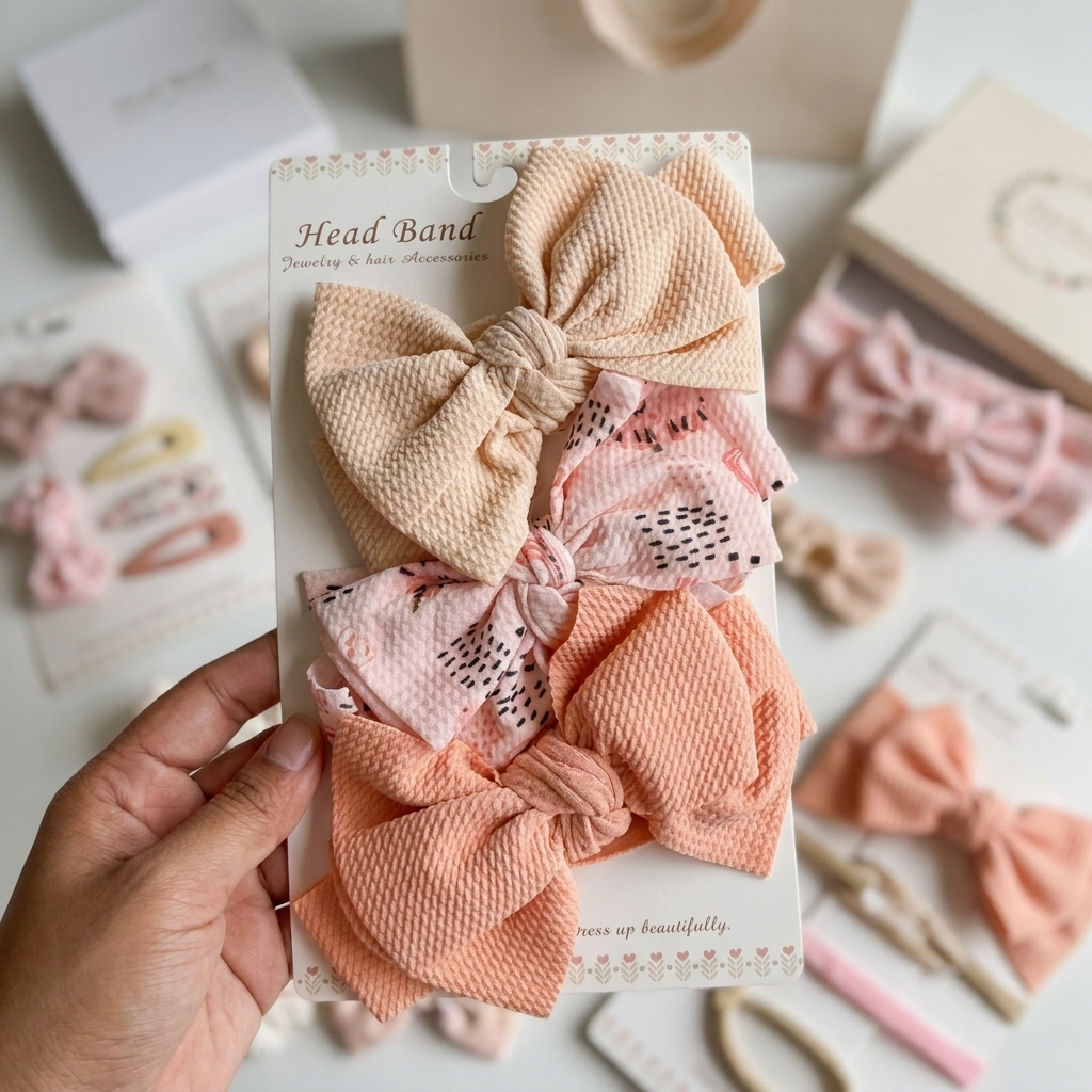 Baby Girls 6-Piece Premium Bow Headband Gift Set