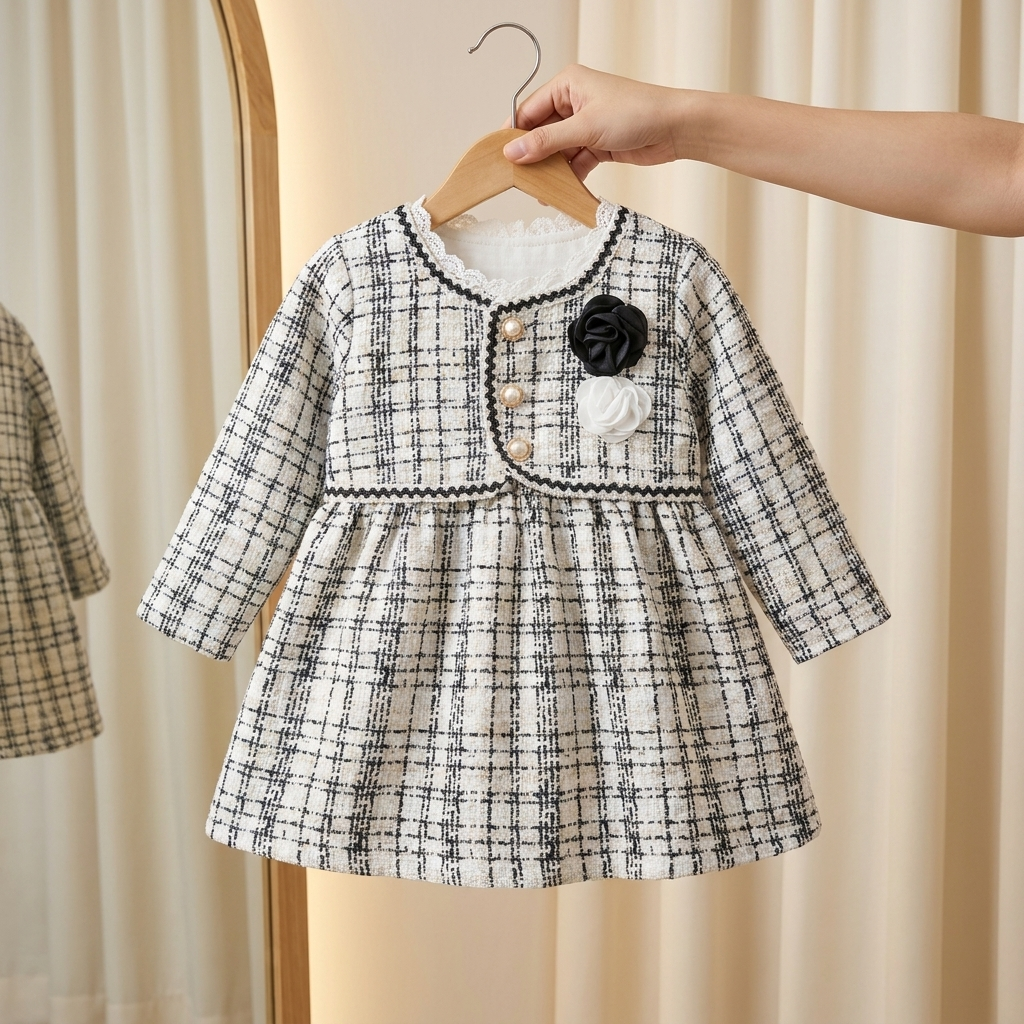 Luxury Tweed Princess Baby Dress
