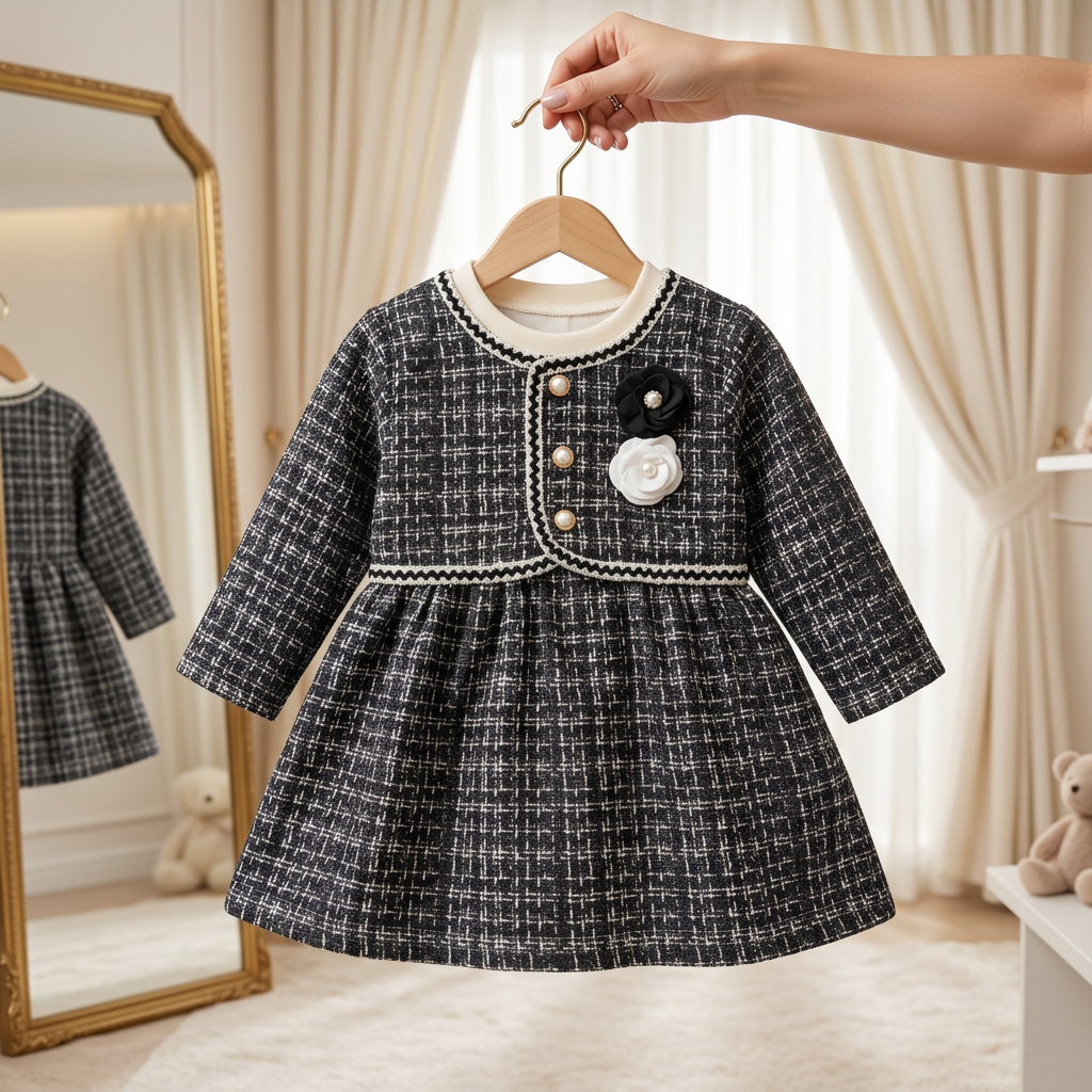 Luxury Tweed Princess Baby Dress