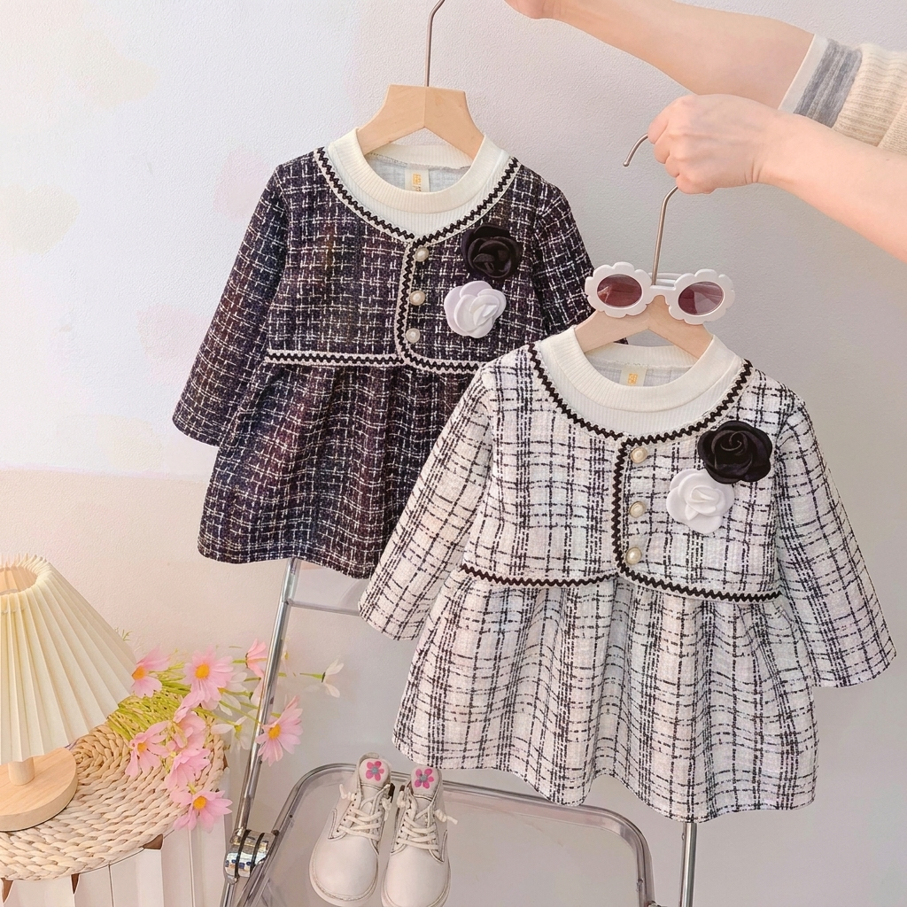 Luxury Tweed Princess Baby Dress