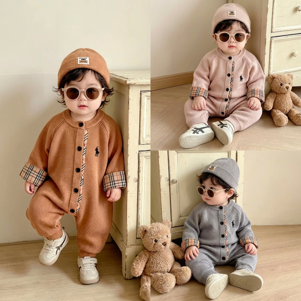 Premium Knit Baby Romper Jumpsuit