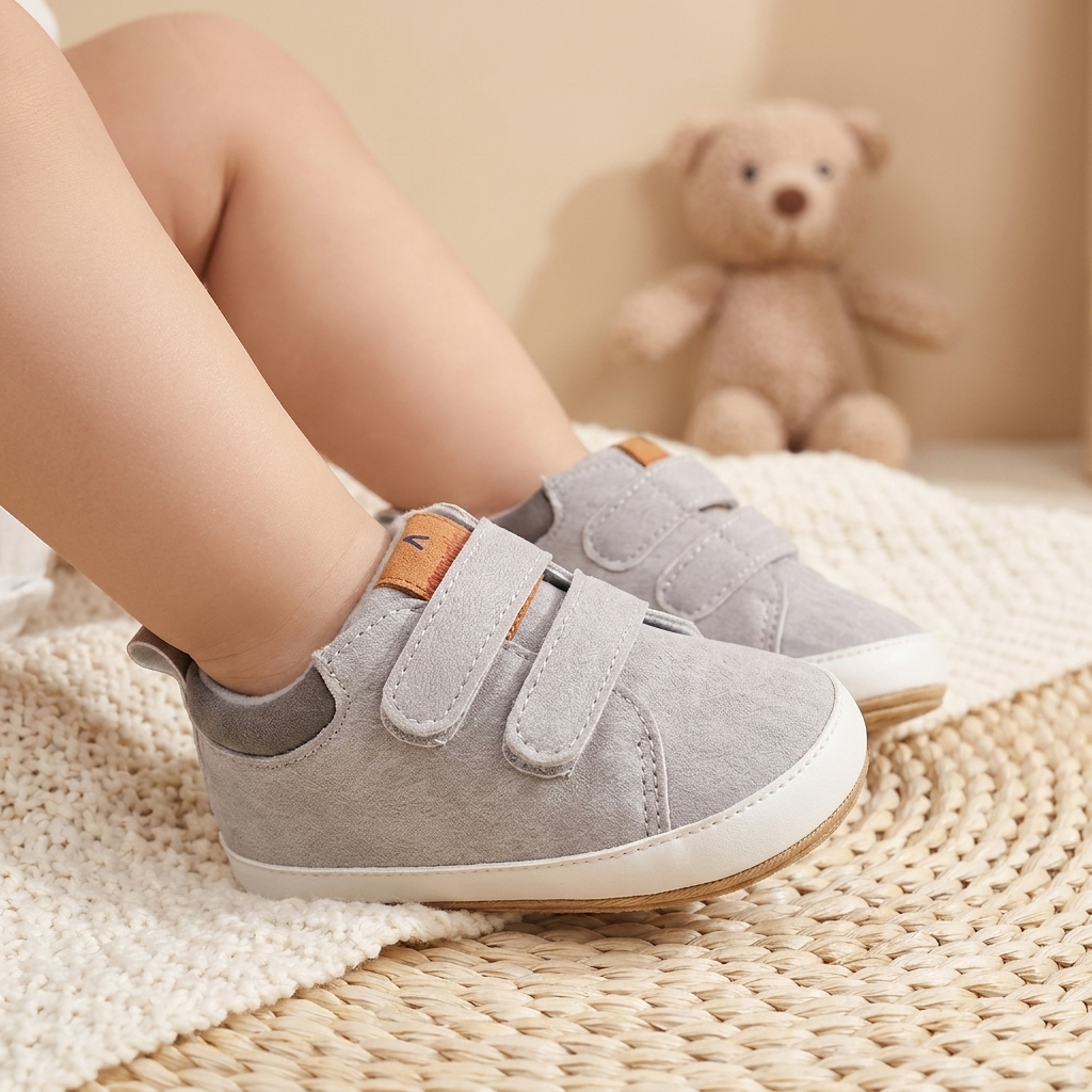 Baby Double Strap High-Top Sneakers