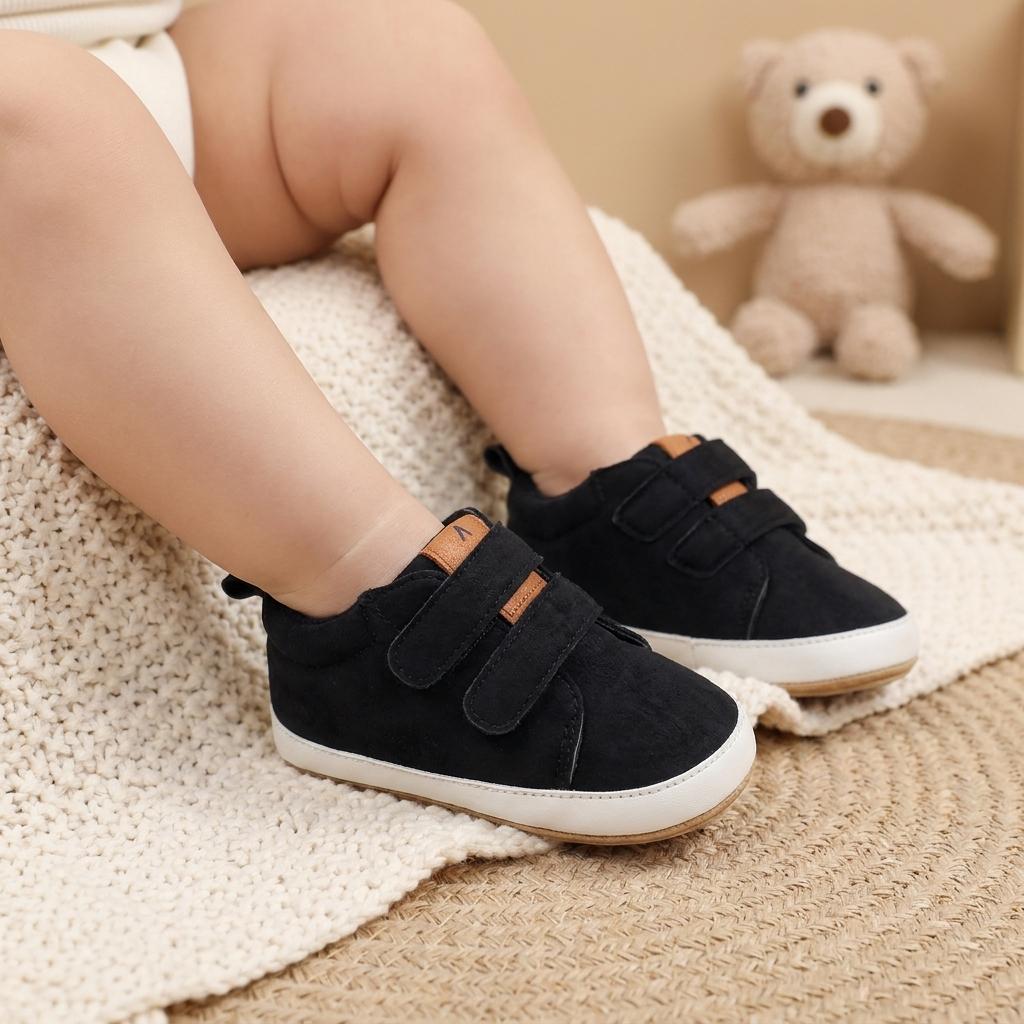Baby Double Strap High-Top Sneakers