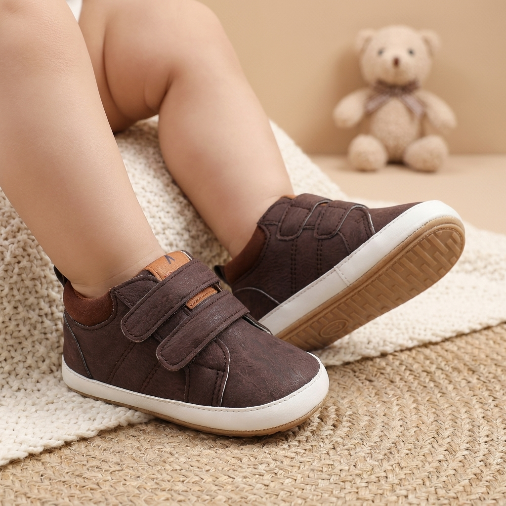 Baby Double Strap High-Top Sneakers